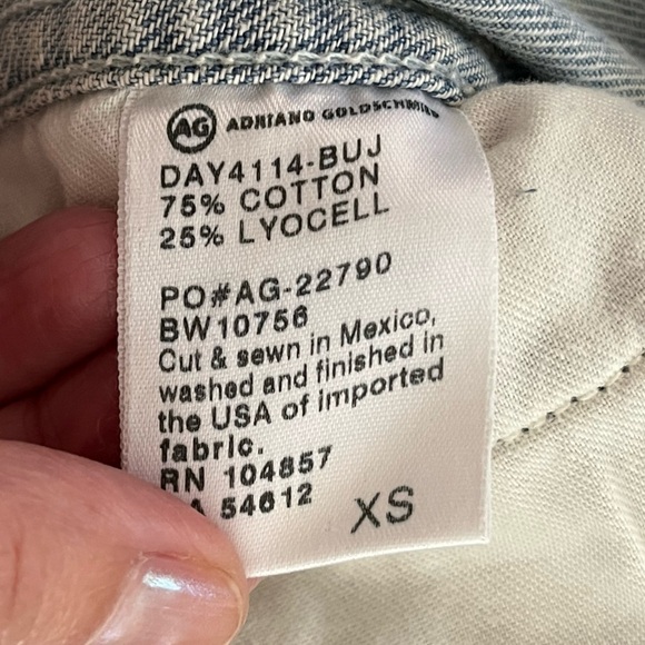 Ag Adriano Goldschmied Light Wash Denim
Jean Jacket Womens Size XS Streetwear - Picture 9 of 12